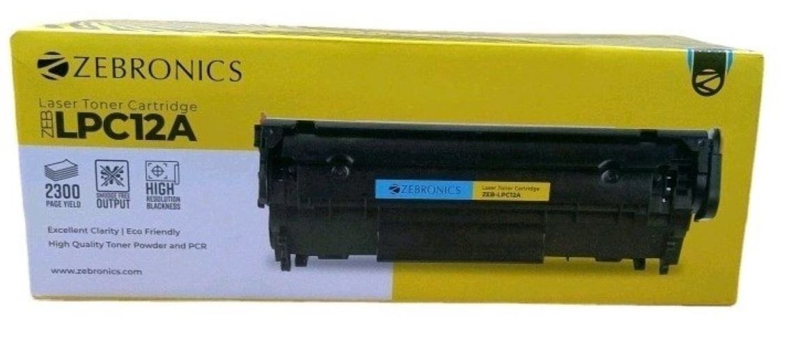 Black Zebronics LPC12A Laser Toner Cartridge